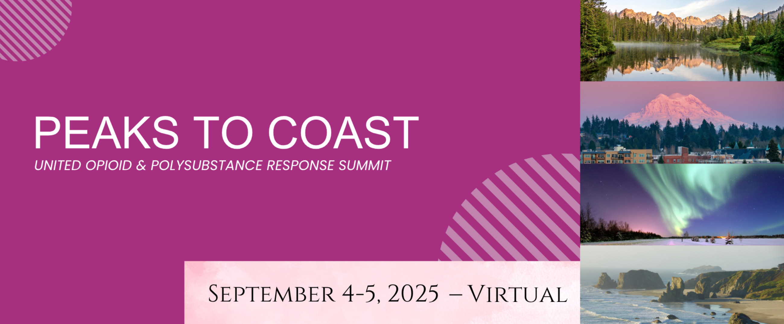 Peaks to Coast: United opioid & polysubstance response summit. September 4-5, 2025 - Virtual opioid summit.